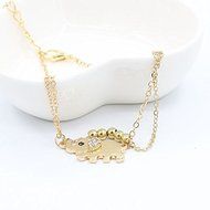 Elegant Women Charm Rhinestone Gold Plated Elephant Chain Bracelet Jewelry Gift N2