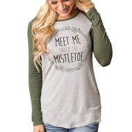 Casual Blouse,Morecome Women Fashion Letter Print Round Collar Cotton Long Sleeve Casual Tops