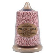 Bakers Twine &amp; Holder For Easy Cutting &amp; Storage - Red &amp; White String