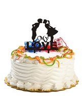 Ecape Acrylic Wedding Cake Toppers Custom Love You More Cake Toppers Cake Decoration Black Pack of 1