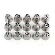 Russian Piping Tips 25 Piece Set Stainless Steel Professional Quality - 15 Nozzles + 10 Disposable Piping Bags...