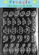 PLP-J006 Music Notes &amp; Clefs Chocolate Candy Mold