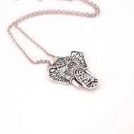 Vintage Retro Silver Elephant Charm Pendant Turquoise Chain Choker Necklace Gift