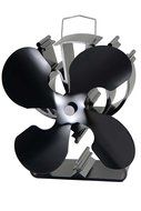 Heat Powered 4 Blade Stove Fan From Boone Hearth for Wood Stoves. FREE Stove Thermometer Included. N2