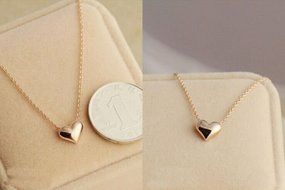 Gold Plated Heart Pendant Bib statement Chain Necklace Fashion Women Jewelry N3