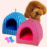 KAKA(TM) Pets Cute Warm Bed Dogs Sleeping House Pink Color Rose Dots M N27