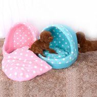 KAKA(TM) Pets Cute Warm Bed Dogs Sleeping House Pink Color Rose Dots M N30