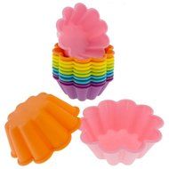 Gift Set of 12 Coloured Silicone Cupcake / Muffin Cases 2.5"(Random Color) (Rectangle) N3