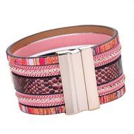 AutumnFall&reg; Women Bohemian Bracelet Woven Braided Handmade Wrap Cuff Magnetic Clasp (Gold) N4