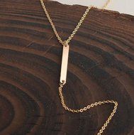 Fashion Womens Triangle Dangle Bar Tassel Pendant Long Layering Chain Necklace N2