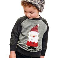 Sleepwear ,BeautyVan Cute Boy Santa Claus Winter Tops Outwear Pullover Sweatshirt Warm Coat Clothes (3T, Gray)