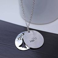 Serenity Prayer Tree Pendant Two Piece Necklace Religious Inspirational Jewelry N11
