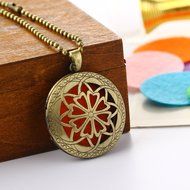 5 Refill Pads, 24" Chain, Aromatherapy Essential Oil Diffuser Necklace Pendant Jewelry N2