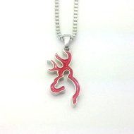 HOT Browning Deer Necklace 42CM 1PCS red Pendants Chain Necklace