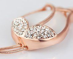 Fashion Korean Style Tulip Flower Women's Sweater Chain (Rose gold-White) N3