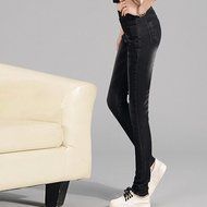Spritech(TM) Women's Autumn Slim Relaxed Elastic Waist Jeans Pants Dark Blue N7