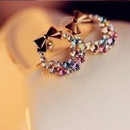 New Fashion 1pair Women Lady Elegant Crystal Rhinestone Ear Stud Earrings N4