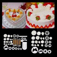 uxcell 14 Sets (46pcs) Cake Decration Tool Set Fondant cake Cutter Icing Plunger Mold Mould Sugarcraft Icing Decorating... N3