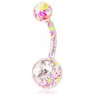 Rhinestone Dangle Body Piercing Jewelry Ball Barbell Bar Belly Button Navel Ring N13