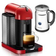 Nespresso VertuoLine Coffee &amp; Espresso Machine - with Aeroccino+ Frother (Red)