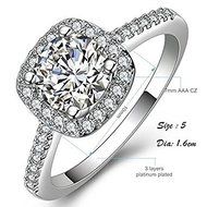 Women Cubic Zirconia Rhinestone 925 Silver Plated Wedding Ring Size 5-8 Jewelry (7) N2