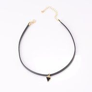 Punk Gothic Black Cord Choker Charm Retro Necklace Leather Pendant Bib Chain new N3