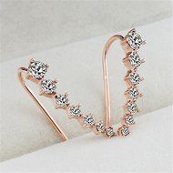 Women Fashion Rhinestone Gold Silver Crystal Earrings Ear Hook Stud Jewelry Gift N6