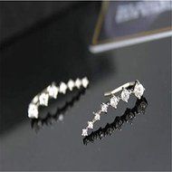 Women Fashion Rhinestone Gold Silver Crystal Earrings Ear Hook Stud Jewelry Gift N7