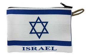 Jewish ISRAEL Flag Pouch Keepsake Bag Banner Case From Jerusalem 5.7" N2