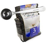TXIN 2 in1 Stainless Steel Ground Coffee Measuring Scoop Spoons Bags Seal Clip Silver