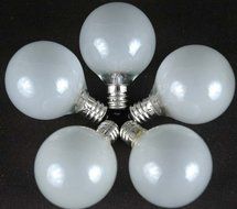 Novelty Lights, Inc. G40-E12-5W-S-FR Globe Outdoor Patio Party Christmas Replacement Bulbs, Frosted White, 25...