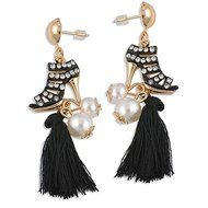 Fashion Bohemian Women's Vintage Long Tassel High-heeled Shoes Dangle Earrings