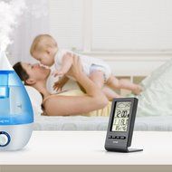 Indoor Humidity Monitor, Levin Hygrometer with Temperature, Digital Alarm Clock, Weatherprophet and Digital Calendar... N3