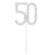 50th Anniversary Birthday Cake Topper w/Rhinestone Party Decoration