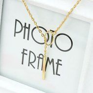 Urban Anthropologie Gold Plate Circle Bar Simple Chain Pendant
