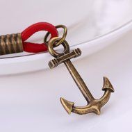 AutumnFall&reg; Multilayer Leather Handmade Rope Wristband Anchor Bracelet Bangle (Black) N2