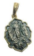 Jesus Christ Resurrection Silver 925 Pendant 5 Micron Gold Amulet Jerusalem 1.4"