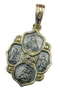 Jesus Christ Resurrection Silver 925 Pendant 5 Micron Gold Amulet Jerusalem 1.4" N2
