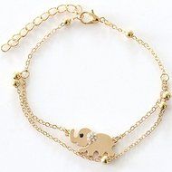 Elegant Women Charm Rhinestone Gold Plated Elephant Chain Bracelet Jewelry Gift N4