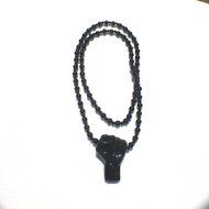 Power To The PEOPLE power fist pendant Black Hand made resin Black beads custom made N4