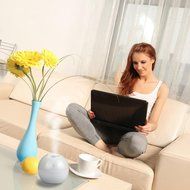 DZT1968 LED Touch Aroma Ultrasonic Humidifier USB Essential Oil Diffuser Air Purifier (yellow) N5