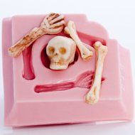 Skeleton Skull Silicone Mold Food Safe Fondant, Chocolate, Candy, Resin, Polymer Clay Mold. Flexible easy to use.