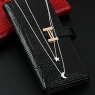 New Fashion Women's Double Chain Moon Star Charm Necklace Pendant Gift UL N4