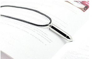 Men Silver Steel Bullet Pendant Necklace Chain Cool Jewelry Gift 2016 N3