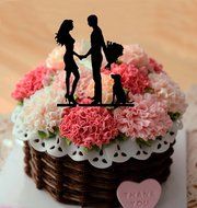 Ecape Acrylic Cake Topper of Engagement and Wedding with Bride and Groom and Their Lovely Cat Pack of 1 N4