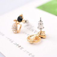1 Pair Fashion Women Lady Elegant Crystal Rhinestone Ear Stud Earrings Cute Cat N5