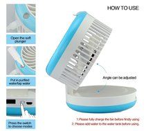 Humidifier Fan, Wooboo Portable Mini USB Table Fan with 2000mAh battery and Humidifier, for Traveling, Fishing... N3