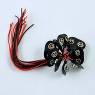 TOOGOO(R) 10 Pcs Black Faux Leather Shell T Type Wired 9V Battery Clip Connector