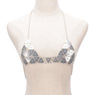 Underwear, PHOTNO Retro Fashion Silver Bra Body Sequin Necklace Chain Bikini Chain