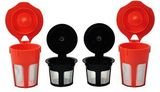 EcoSave Reusable K Carafe And K-Cups Filter Combo Set for Keurig 2.0 - K200, K300, K400, K500 Series
